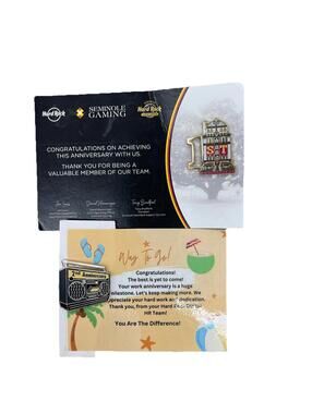 HARD ROCK SEMINOLE GAMING EMPLOYEE SERVICE 1ST -2nd ANNIVERSARY STAFF PIN H97